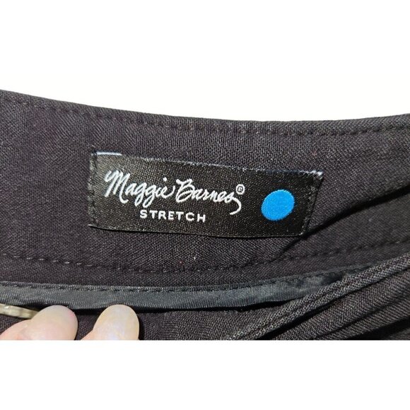 Maggie Barnes Stretch Black Pants Plus Sz 9 Avg 30 32 Elastic Sides Crop Ankle - Picture 8 of 11